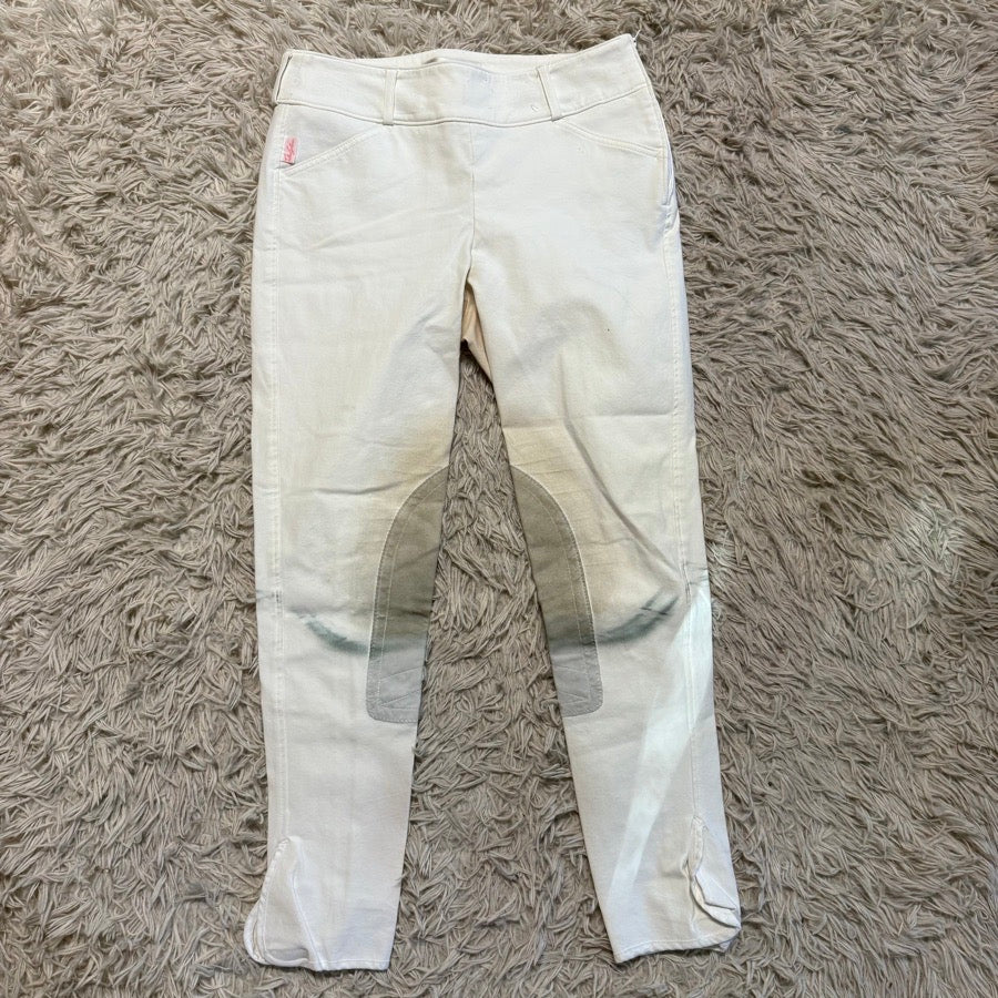 Women’s Size 28 White Tailored Sportsman Knee Patch Horseback Riding Breeches