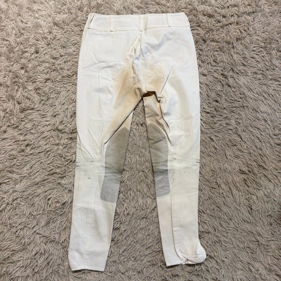 Women’s Size 28 White Tailored Sportsman Knee Patch Horseback Riding Breeches