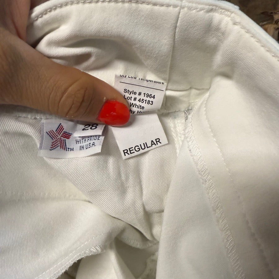 Women’s Size 28 White Tailored Sportsman Knee Patch Horseback Riding Breeches