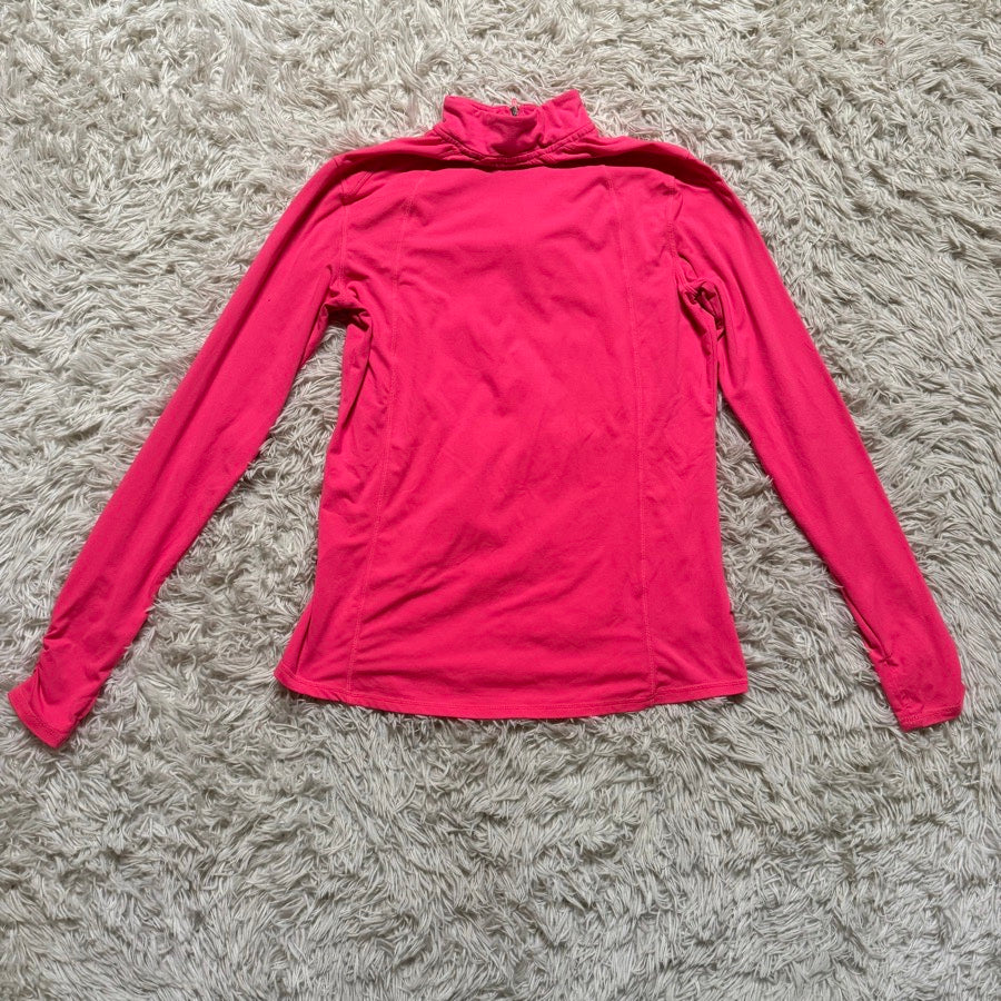 Women’s Large Pink Dover Long Sleeve Horseback Riding Quarter Zip Shirt. Good Co