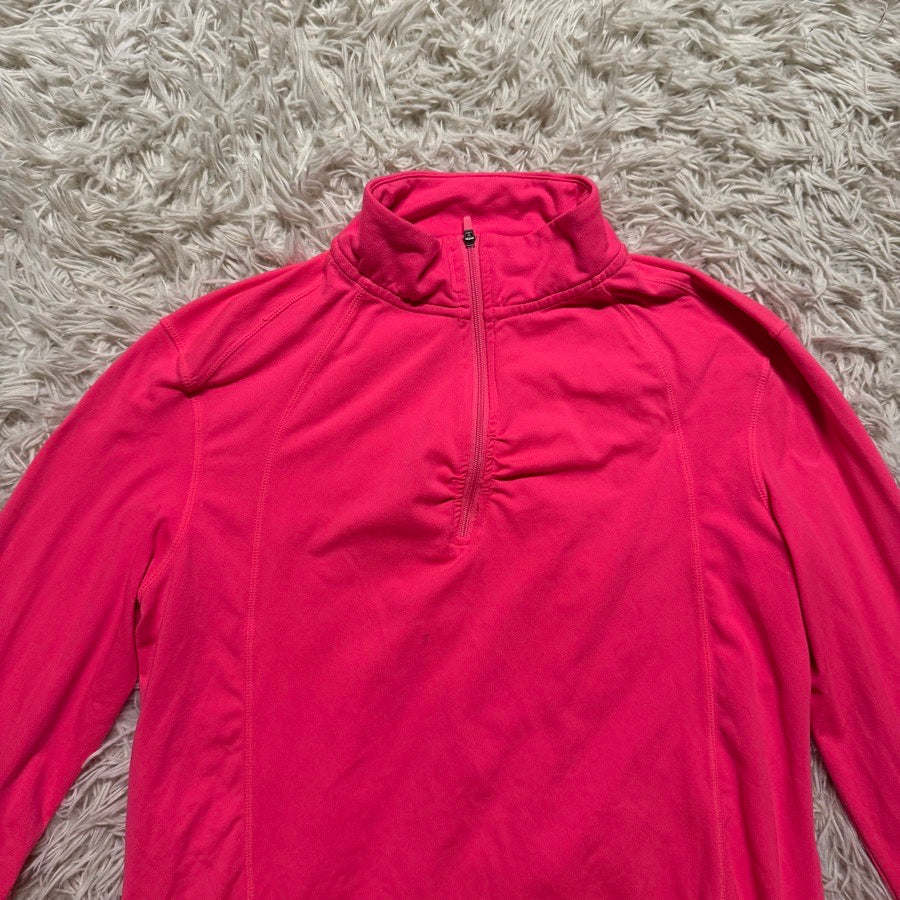 Women’s Large Pink Dover Long Sleeve Horseback Riding Quarter Zip Shirt. Good Co