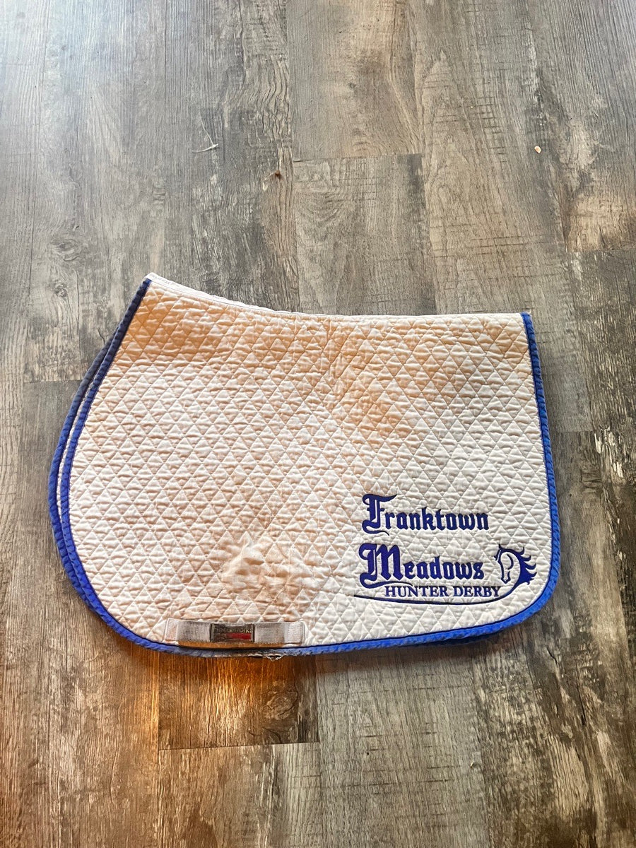 Fleece works Franktown Hunter Derby logo Saddle pad