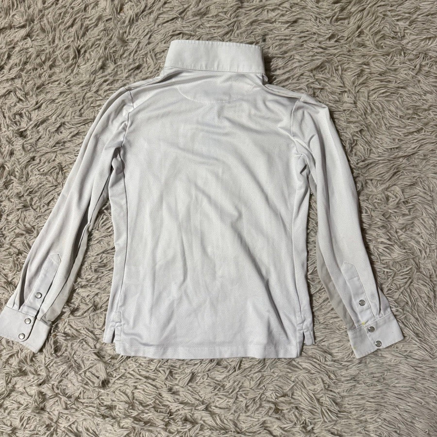 ROMFH Girl’s Medium White Romfh Long Sleeve Horseback Riding Show Shirt (5)