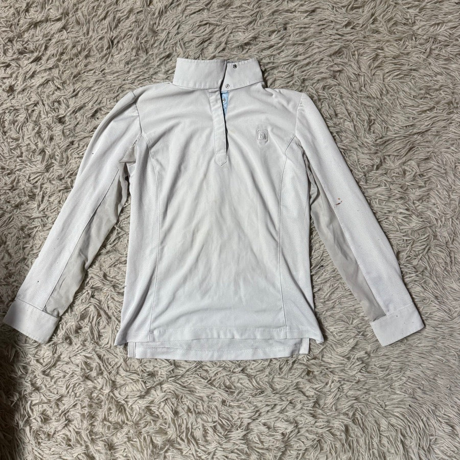 ROMFH Girl’s Medium White Romfh Long Sleeve Horseback Riding Show Shirt