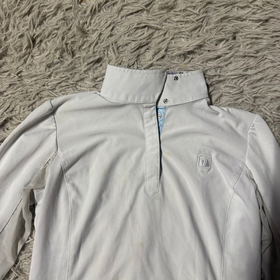 ROMFH Girl’s Medium White Romfh Long Sleeve Horseback Riding Show Shirt (3)