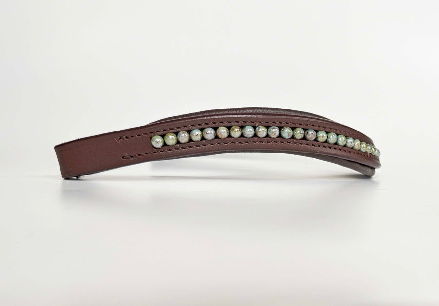 Blue Marbled Beaded Browband