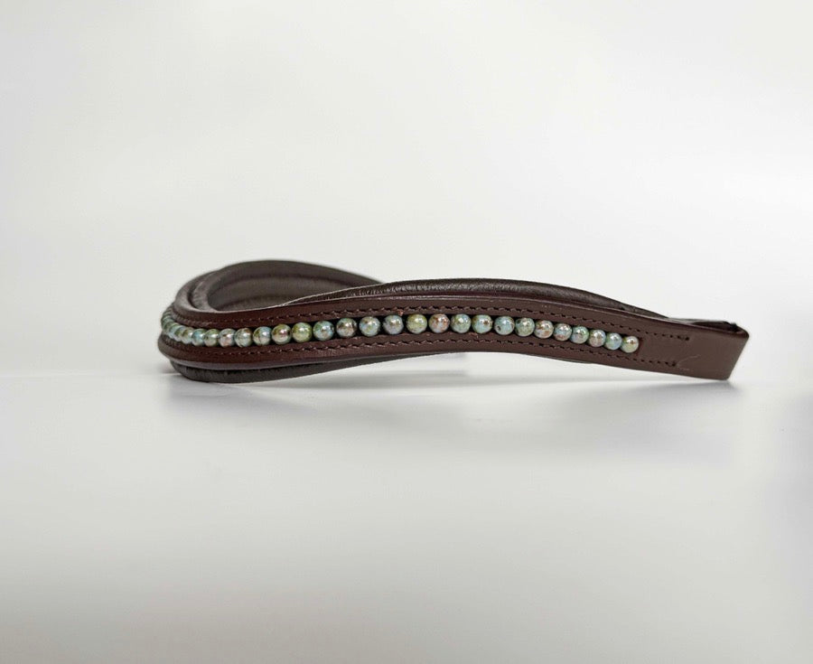 Blue Marbled Beaded Browband
