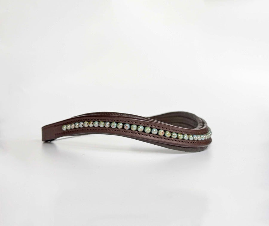 Blue Marbled Beaded Browband