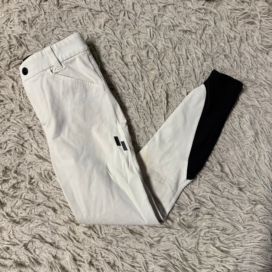 Girl’s Size 10 White Struck Knee Patch Horseback Riding Breeches