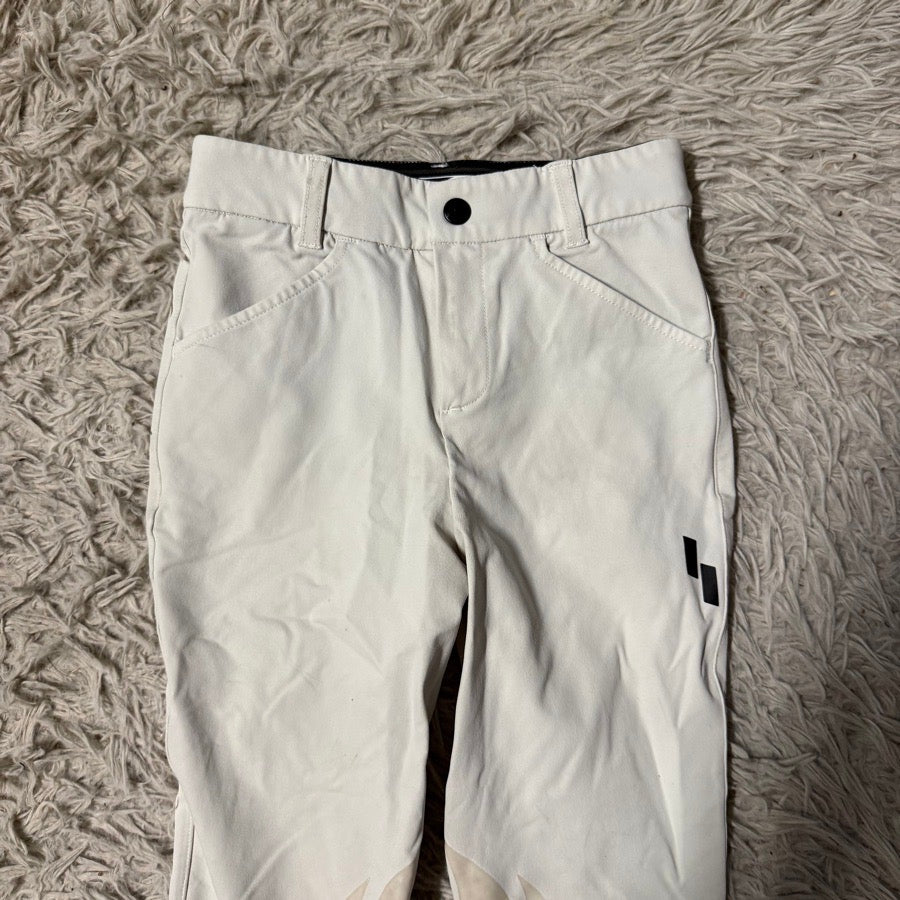 Girl’s Size 10 White Struck Knee Patch Horseback Riding Breeches