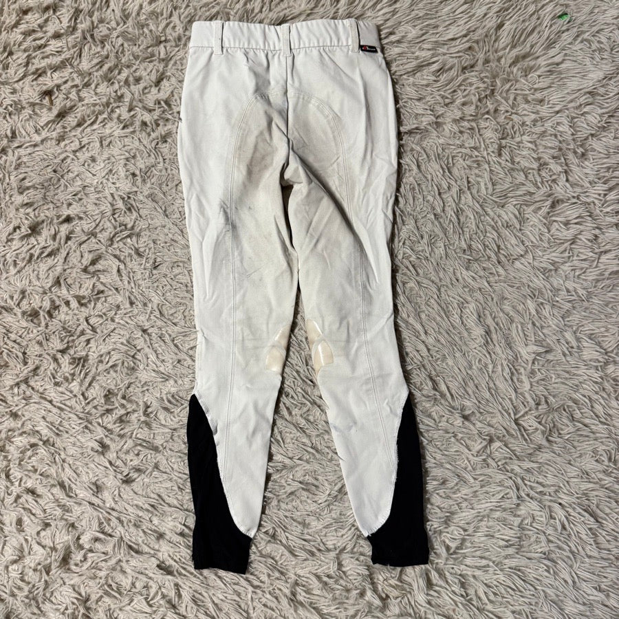 Girl’s Size 10 White Struck Knee Patch Horseback Riding Breeches