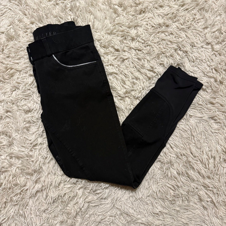 Women’s Size 28 Black Halter Ego Knee Patch Horseback Riding Breeches. Good Cond