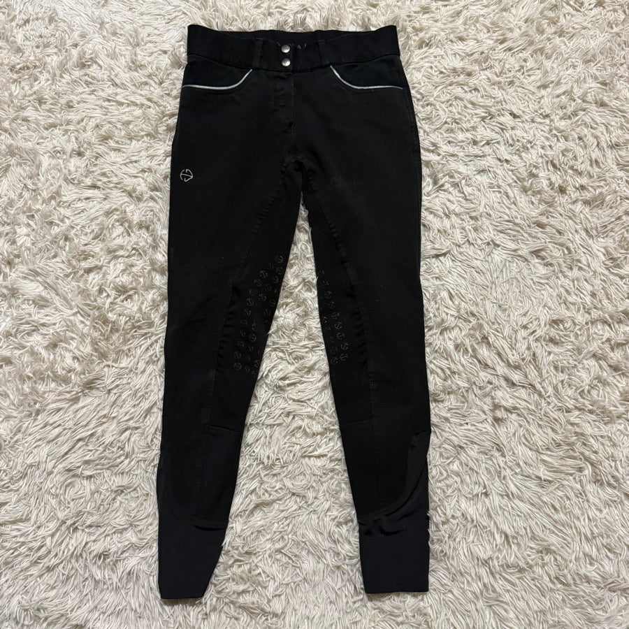 Women’s Size 28 Black Halter Ego Knee Patch Horseback Riding Breeches. Good Cond