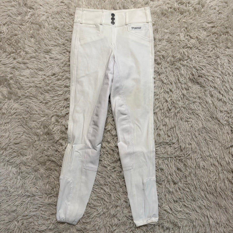 Women’s Size 24 White Pikeur Full Seat Horseback Riding Breeches