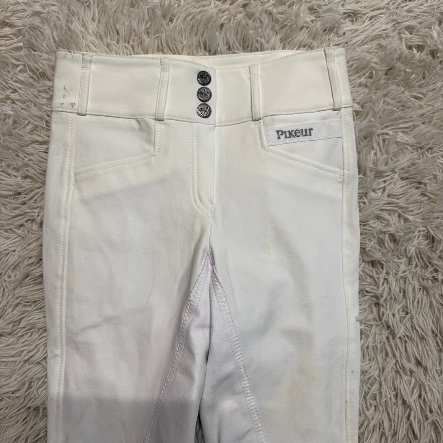 Women’s Size 24 White Pikeur Full Seat Horseback Riding Breeches