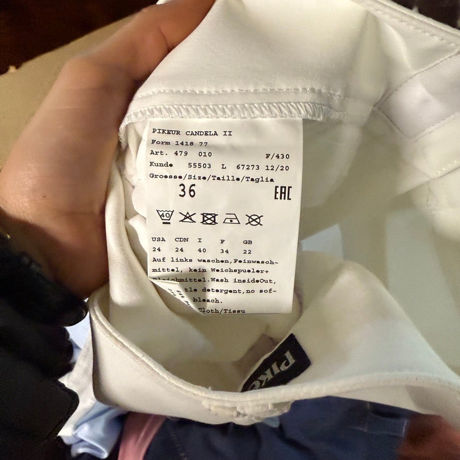 Women’s Size 24 White Pikeur Full Seat Horseback Riding Breeches