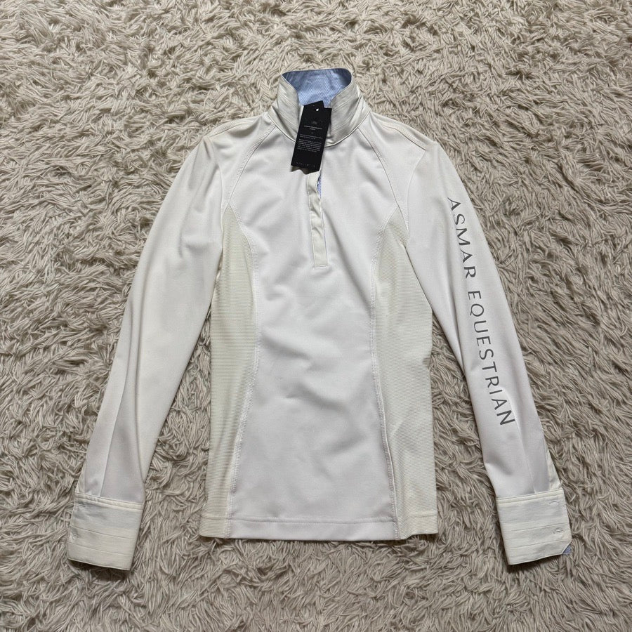 NOEL ASMAR EQUESTRIAN New Women’s XXS White Noel Asmar Long Sleeve Horseback Riding Show Shirt