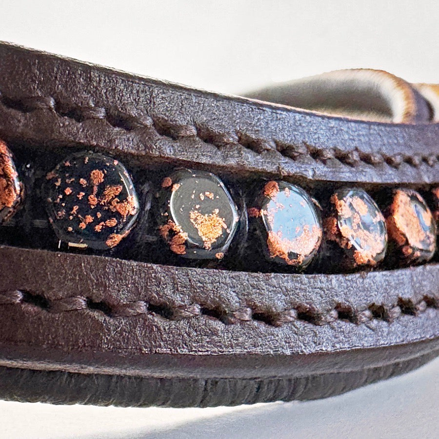 OTHER Black & Copper Beaded Browband (5)