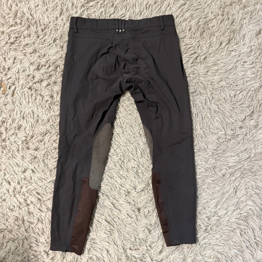Women’s Size 30 Brown/Grey Romfh Knee Patch Horseback Riding Breeches