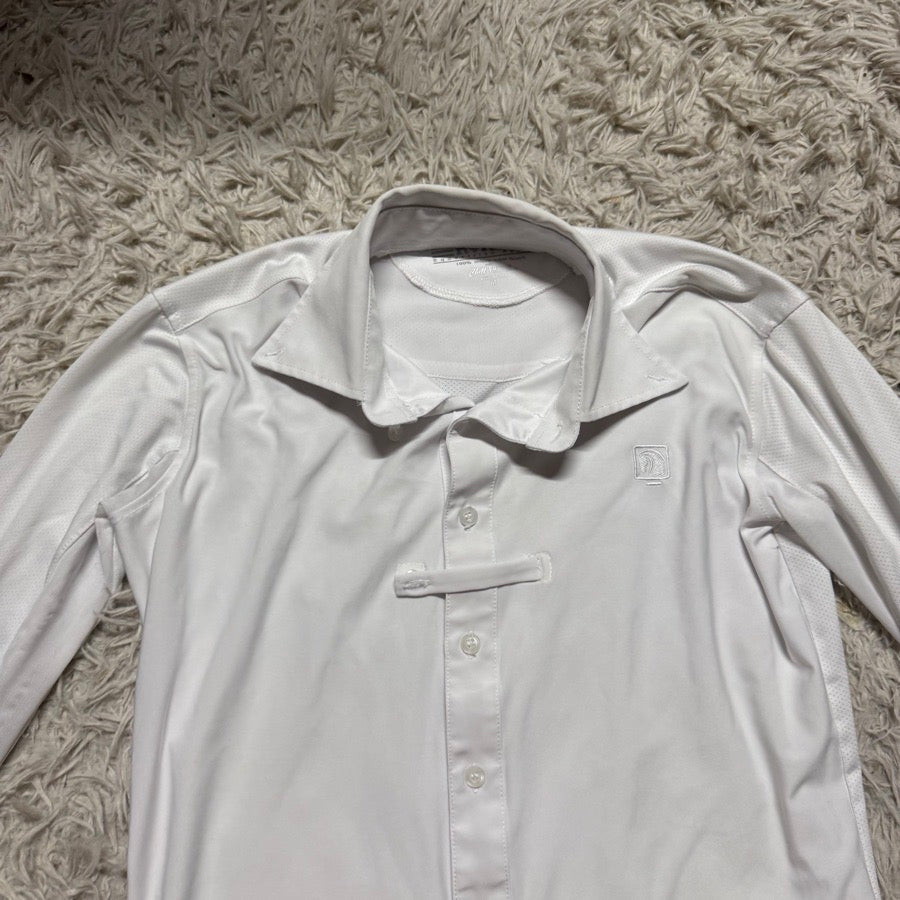 ROMFH Boy’s Medium White Romfh Long Sleeve Horseback Riding Show Shirt (2)