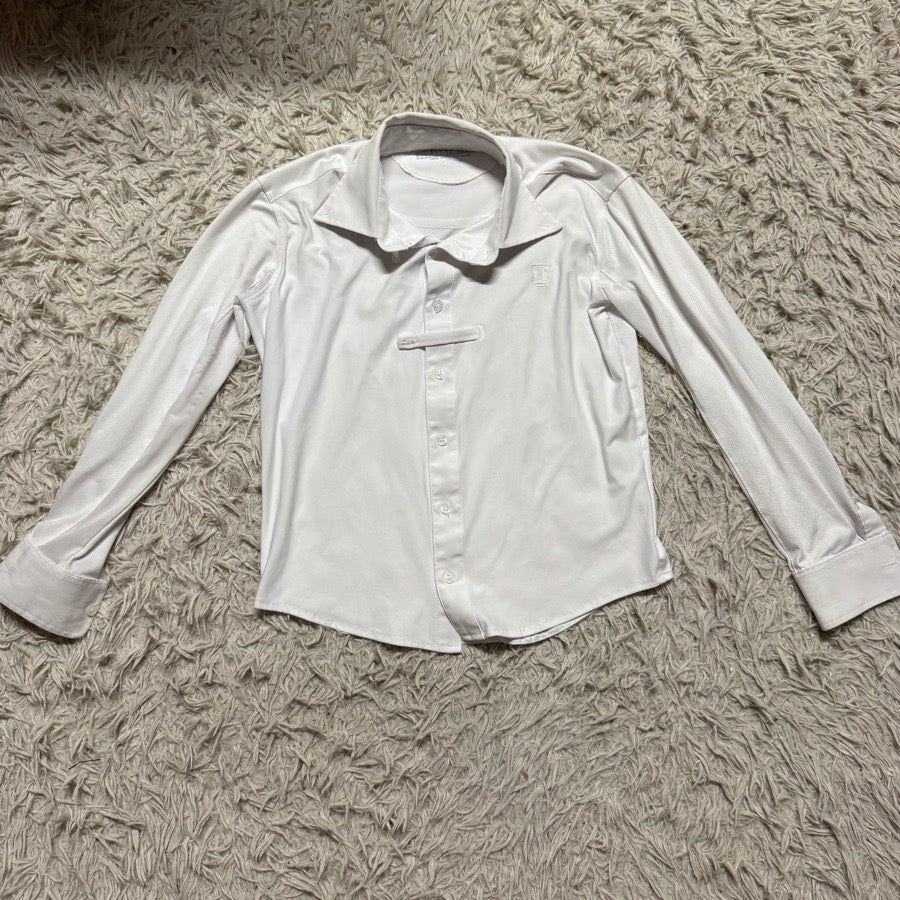 ROMFH Boy’s Medium White Romfh Long Sleeve Horseback Riding Show Shirt