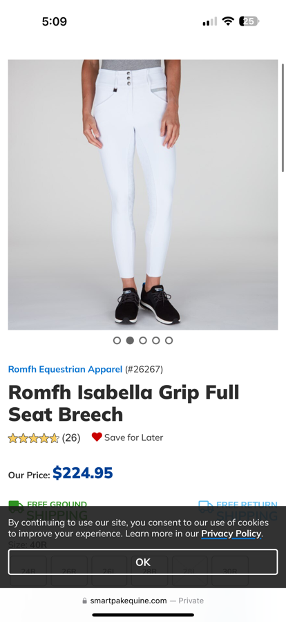 42R ROMFH Isabella full seat breeches