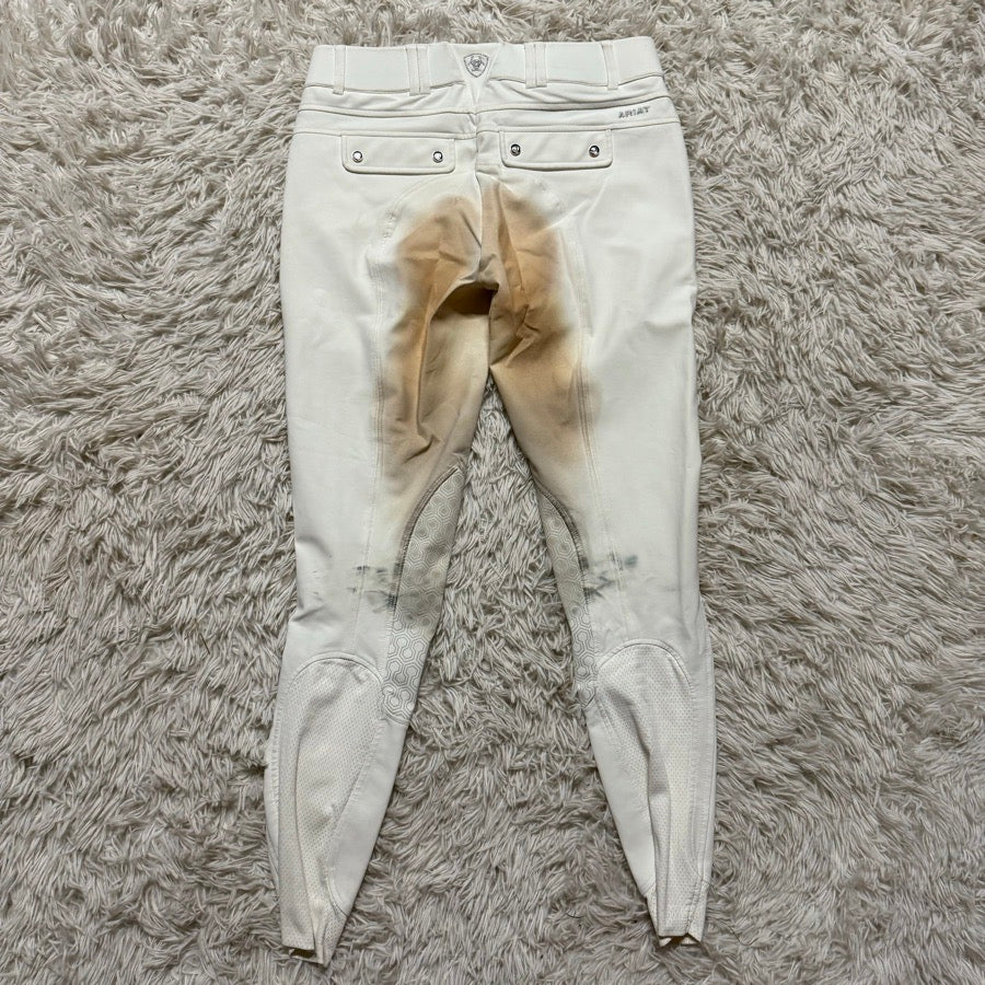 Women’s Size 28L White Ariat Knee Patch Horseback Riding Breeches