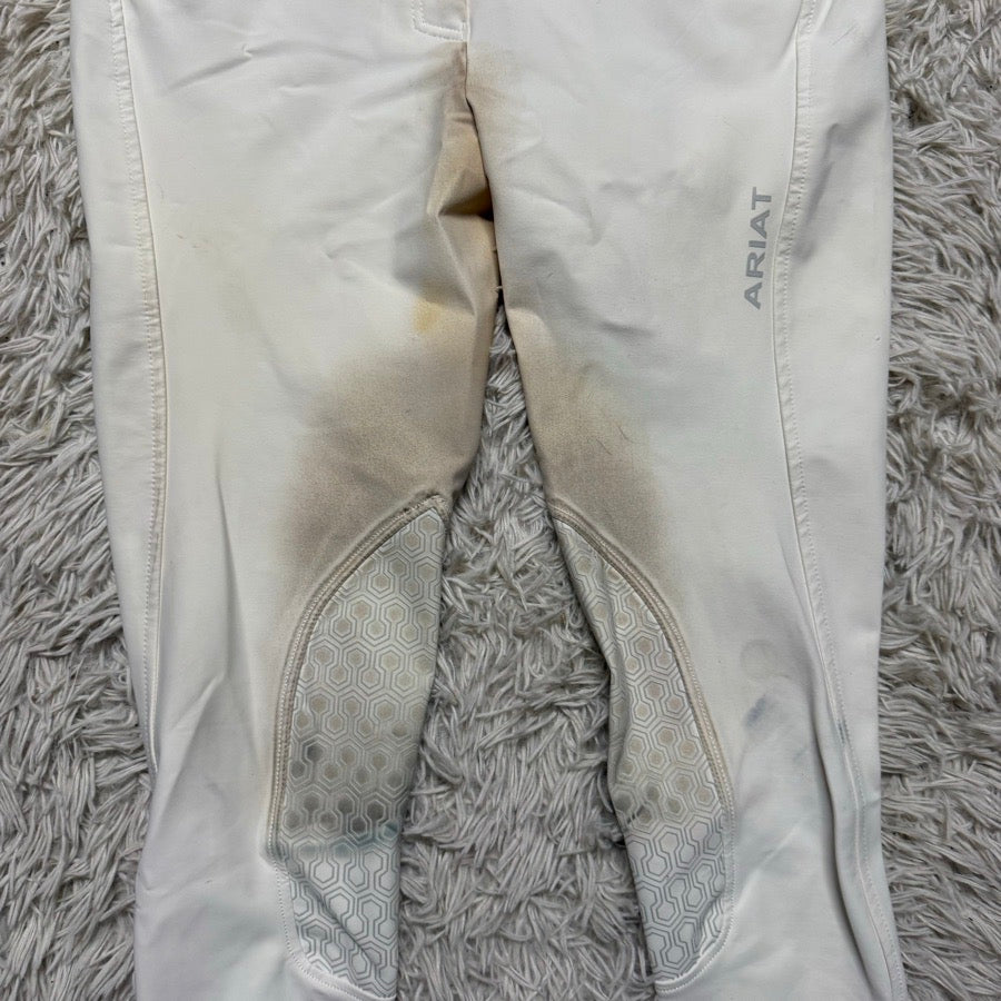 Women’s Size 28L White Ariat Knee Patch Horseback Riding Breeches