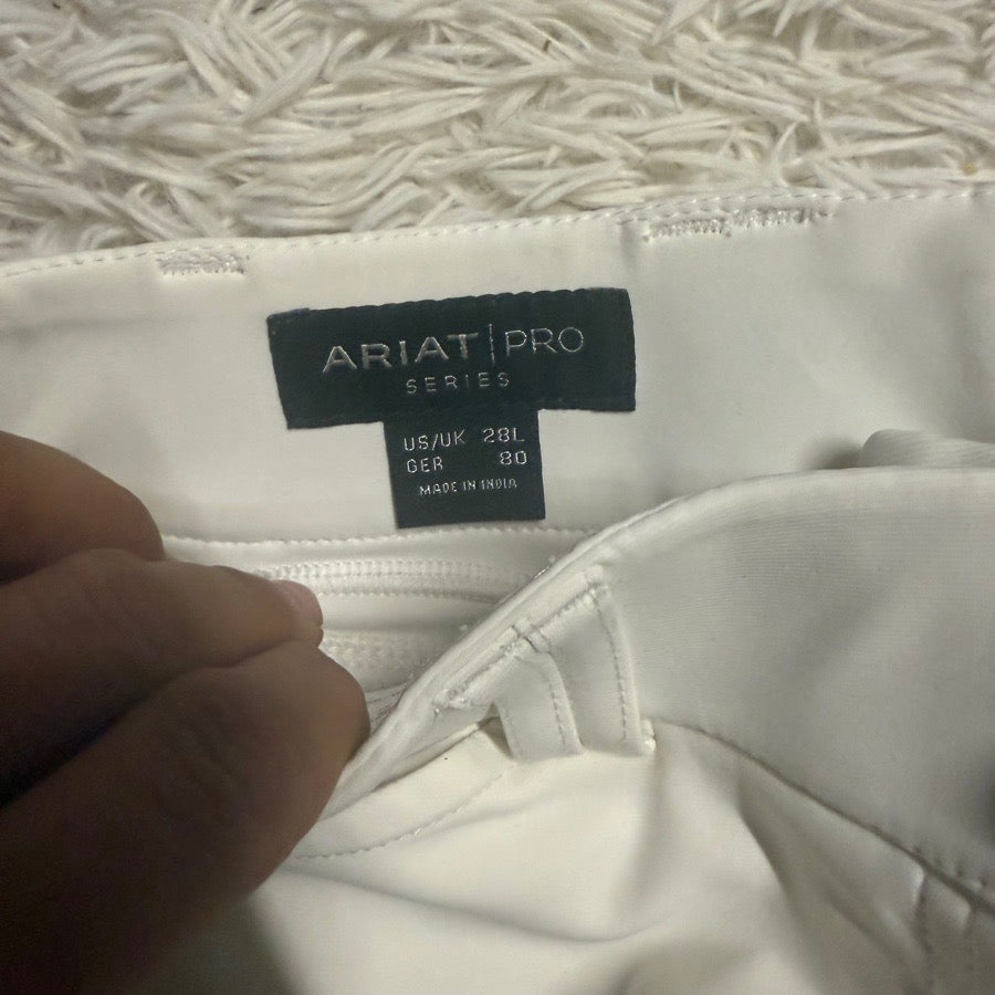 Women’s Size 28L White Ariat Knee Patch Horseback Riding Breeches
