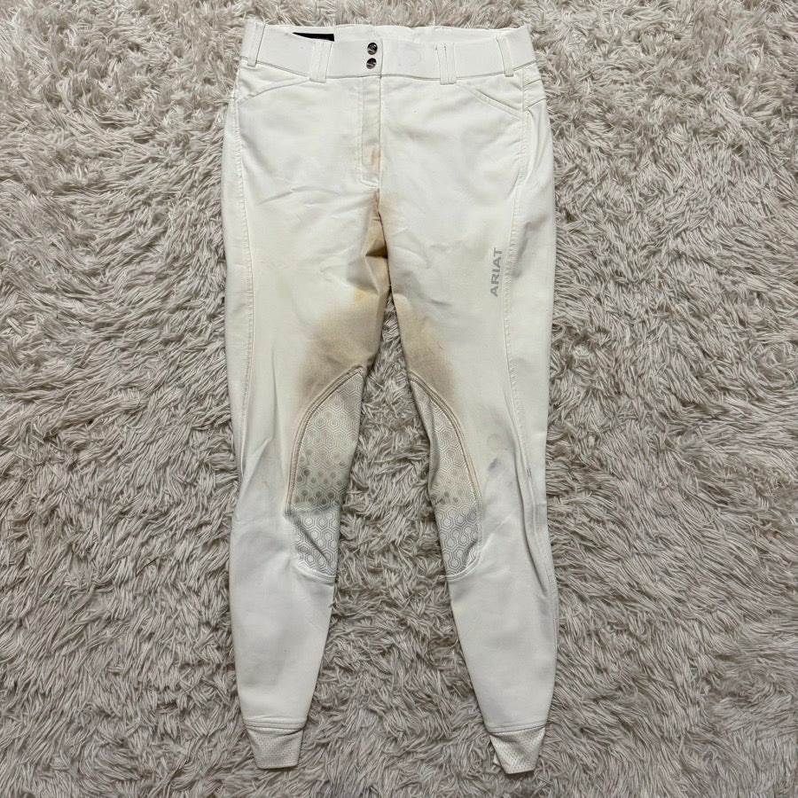 Women’s Size 28L White Ariat Knee Patch Horseback Riding Breeches