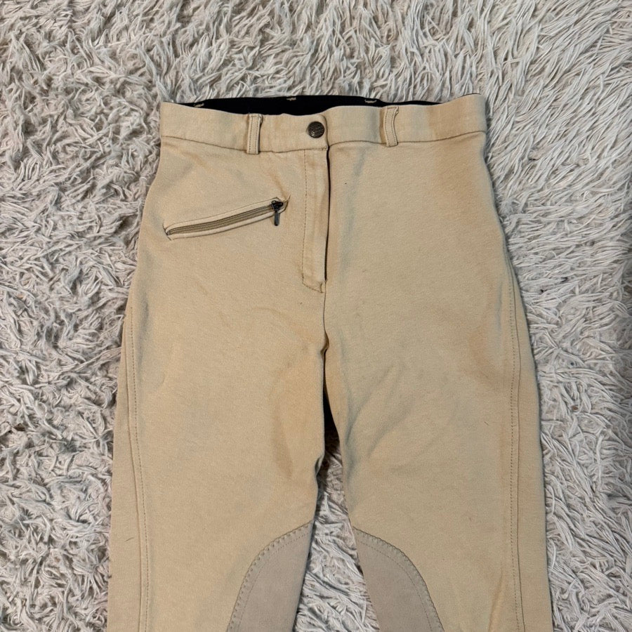 Women’s Size 28 Tan Knee Patch Horseback Riding Breeches. Good Condition.