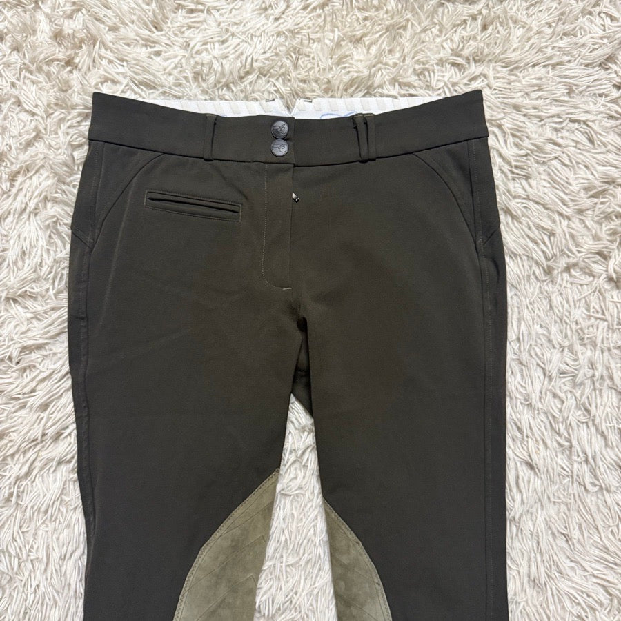 Women’s Size 30 Brown/Green Callidae Knee Patch Horseback Riding Breeches