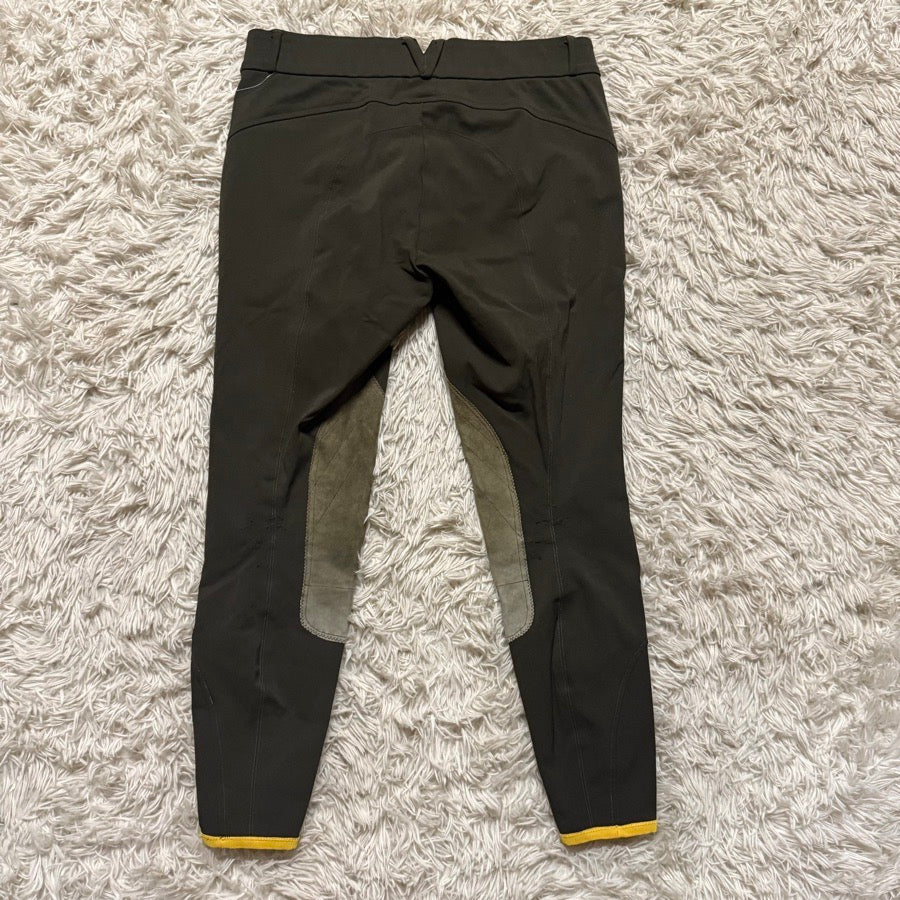 Women’s Size 30 Brown/Green Callidae Knee Patch Horseback Riding Breeches
