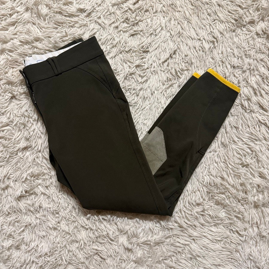 Women’s Size 30 Brown/Green Callidae Knee Patch Horseback Riding Breeches