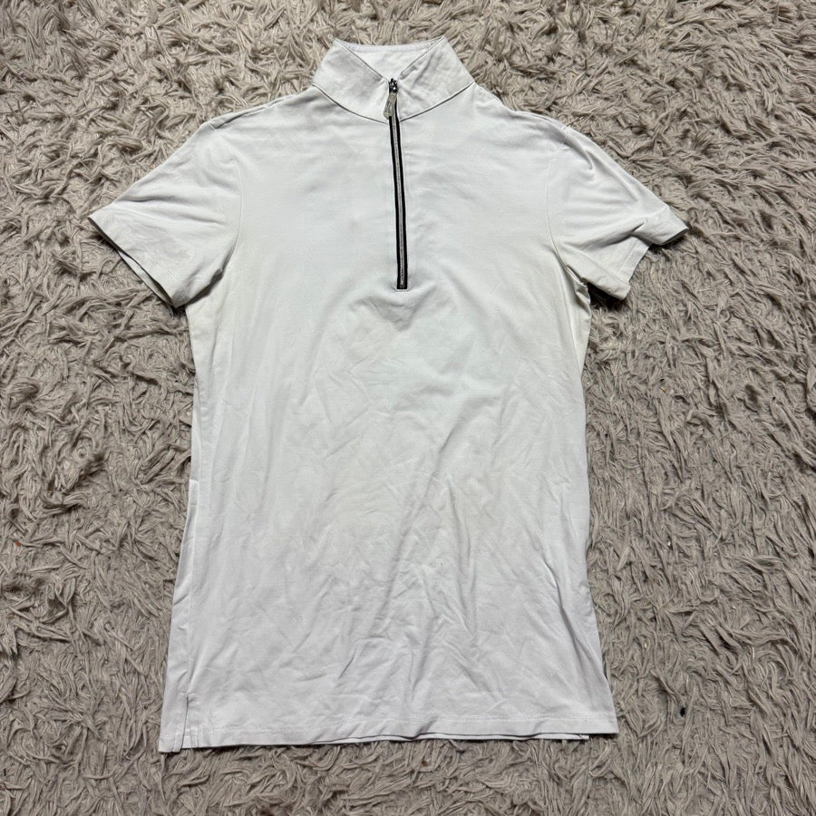THE TAILORED SPORTSMAN Women’s XS White Tailored Sportsman Short Sleeve Horseback Riding Sunshirt