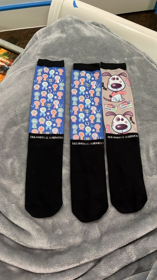 Kids size dreamer and schemers pair and a spare socks