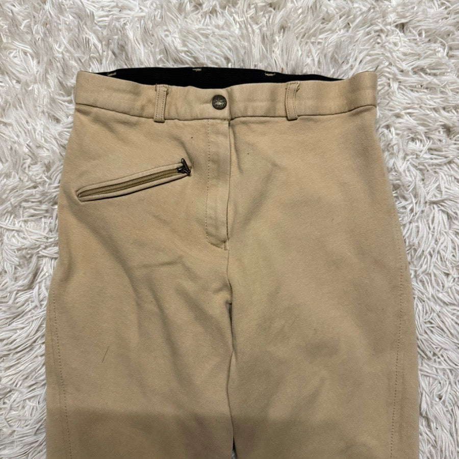 Women’s Size 28 Tan Unbranded Knee Patch Horseback Riding Breeches. Good Cond.