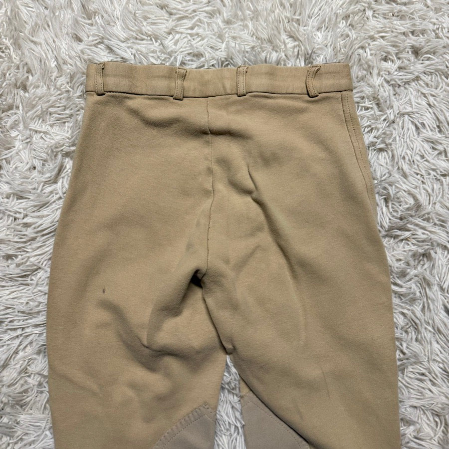 Women’s Size 28 Tan Unbranded Knee Patch Horseback Riding Breeches. Good Cond.