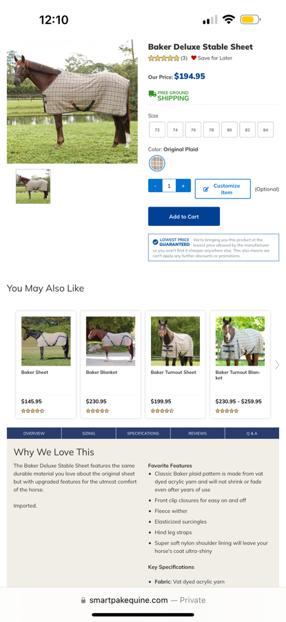 Baker Deluxe Stable sheet