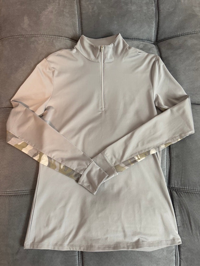 RJ CLASSICS RJ Classic Women’s Grey Sunshirt Quarter zip riding shirt, size XS