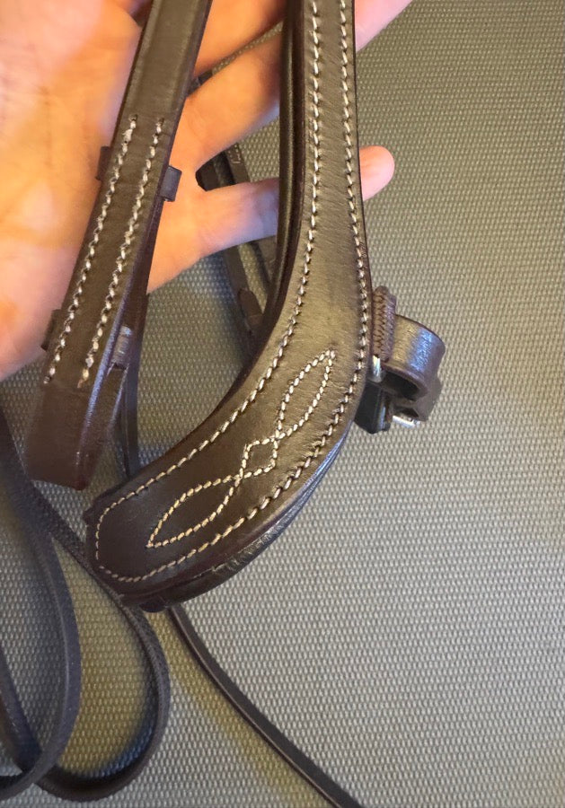 FREE RIDE EQUESTRIAN FRE Fancy Stitch Ergonomic Bridle With Reins (5)