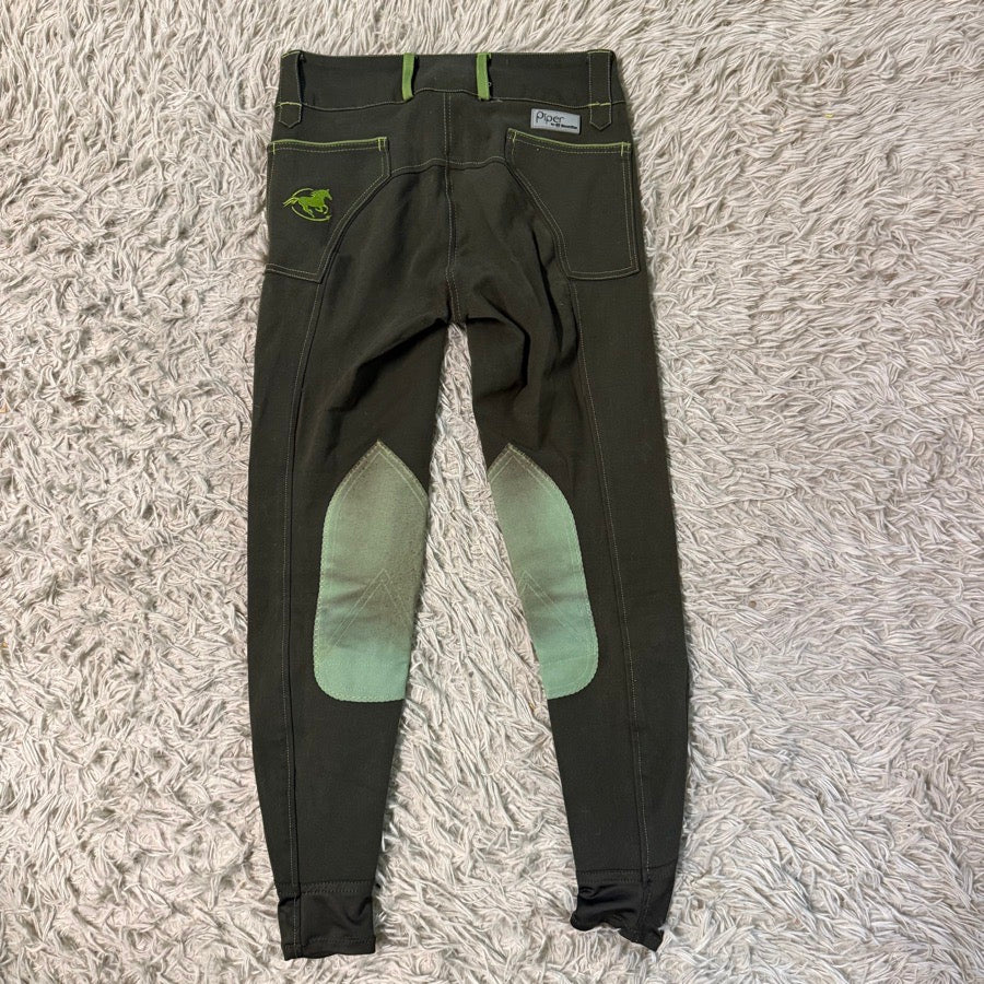Women’s Size 24 Green Smartpak Piper Knee Patch Horseback Riding Breeches