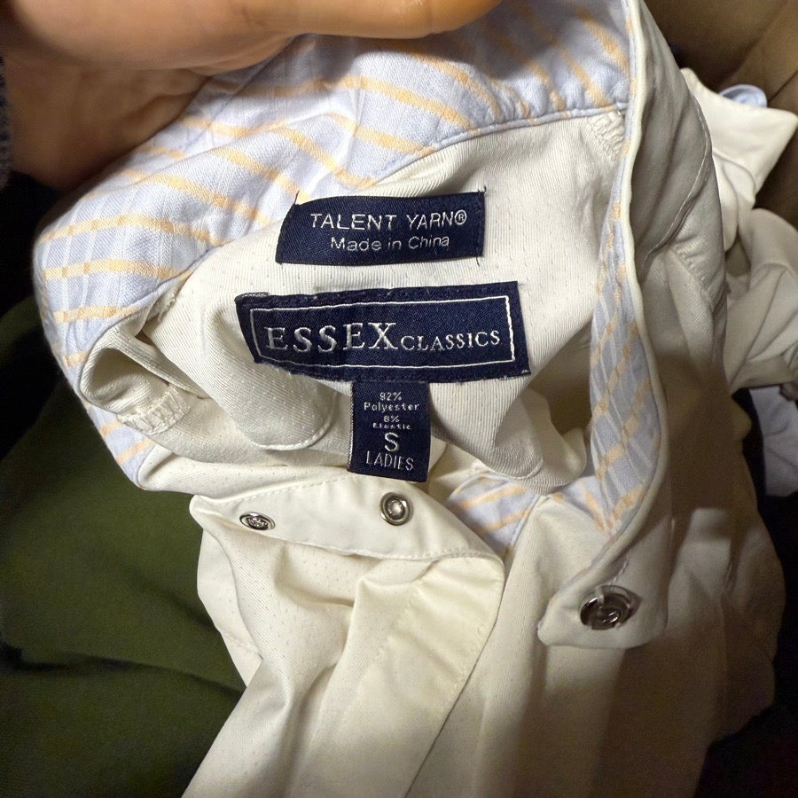 Women’s Small White Essex Classics Long Sleeve Horseback Riding Show Shirt