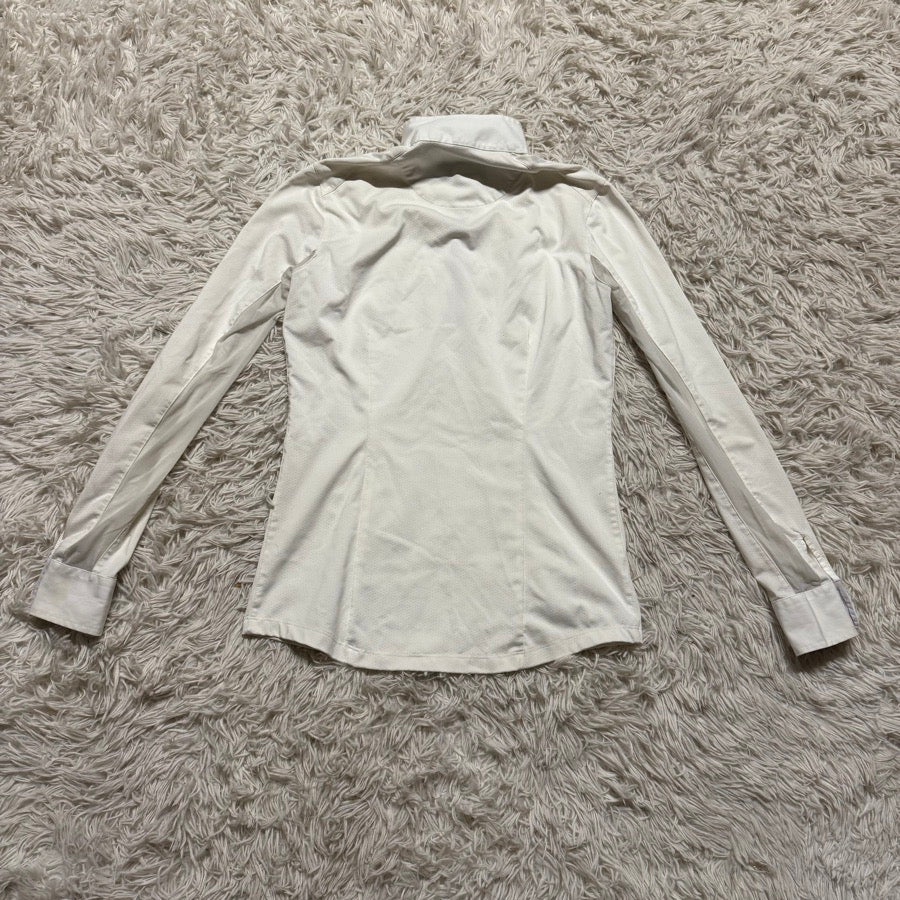 Women’s Small White Essex Classics Long Sleeve Horseback Riding Show Shirt