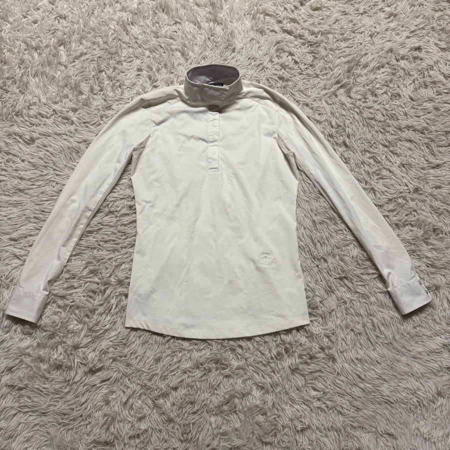 Women’s Small White Essex Classics Long Sleeve Horseback Riding Show Shirt