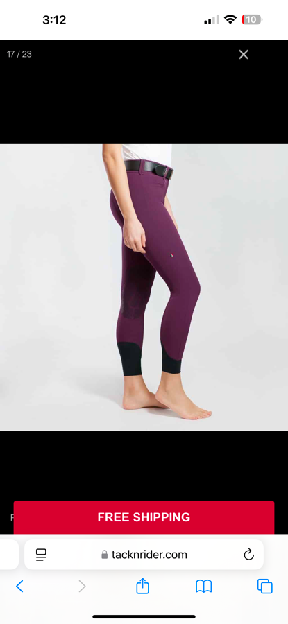 For Horses Breeches “Remie” Lightweight Hunter Jumper burgundy