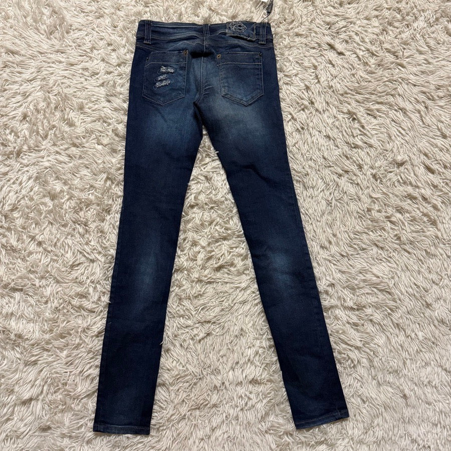 New Women’s Size IT38 Animo Skinny Ripped Dark Wash Jeans