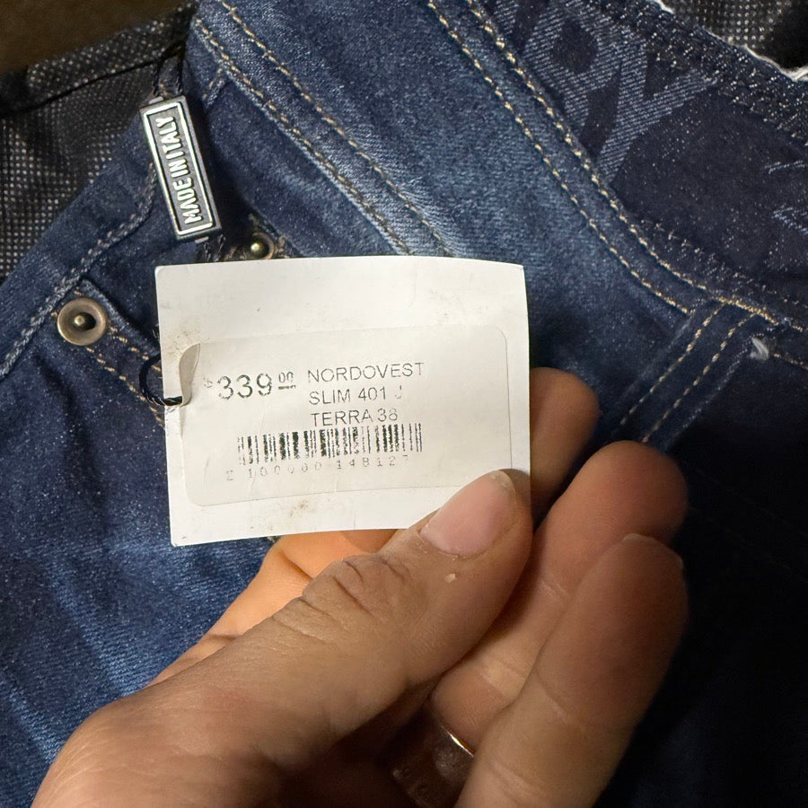 New Women’s Size IT38 Animo Skinny Ripped Dark Wash Jeans