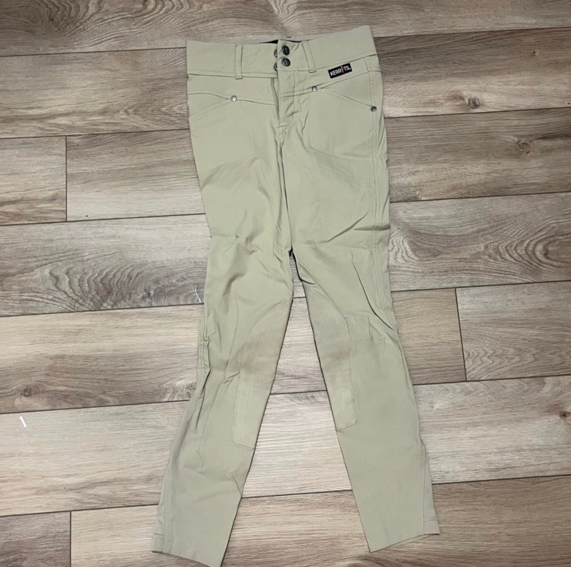 Children’s Large Kerrits Crossover Kneepatch Tan Breeches