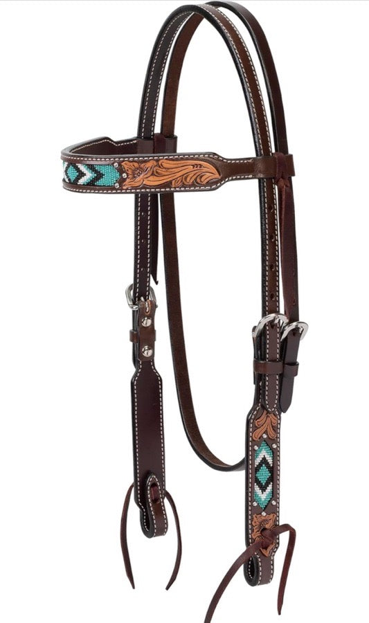 DOUBLE TT Double T saddle. size 14, with matching tack (4)